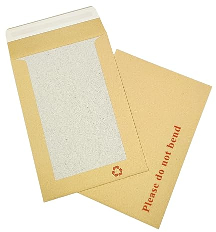 Double Dragon 50-Pack A6 C6 Manilla Hard Board Backed Envelopes | 162mm x 114mm | 'Please Do Not Bend' Printed | Padded & Tamper-Proof | Self-Seal Closure