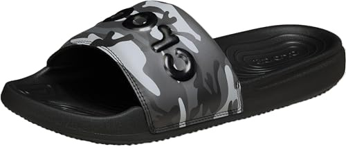 Crocs Sandali da uomo mimetici, nero/grigio, taglia 42, Nero grigio, 12 UK