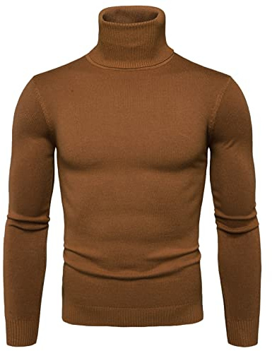 Maglione a Collo Alto Uomo, Invernali Caldo Cotone Maglioni Slim Fit a Manica Lunga Maglia Leggero Termico Maglioncino Collo Alto Uomo Maglia Dolcevita Uomo Maglione Cashmere Uomo Sottogiacca Elegante