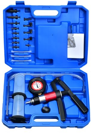 Zoomtools Kit di Spurgo Freni Auto, Tester Manuale per Pompa a Vuoto e Pressione, Kit di Spurgo Liquido Freni e Frizione per Auto e Moto