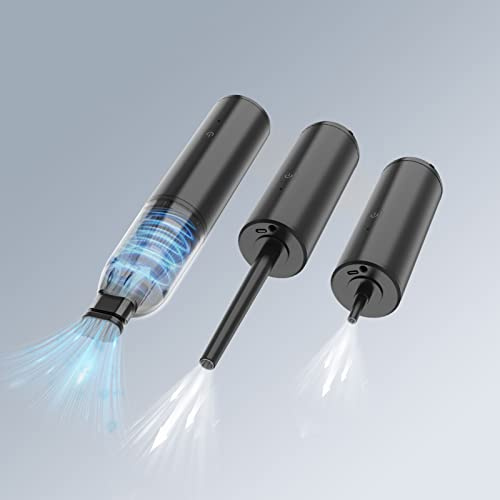 ERYUE Aspirateur à Main Portable Multifonctionnel, Mini Aspirateur sans Fil 5 en 1 pour Voiture et Maison, Matériau ABS Noir