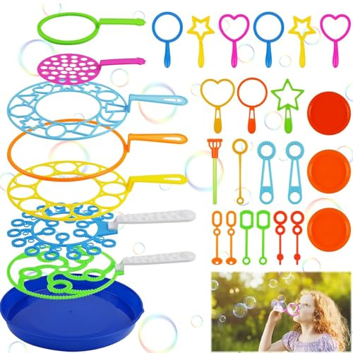 Mailfull 30 Stück Seifenblasenstäbe Blase Set Große Seifenblasenstab Perfekt für Kindergeschenke Indoor und Outdoor Sommer Partys Hochzeit