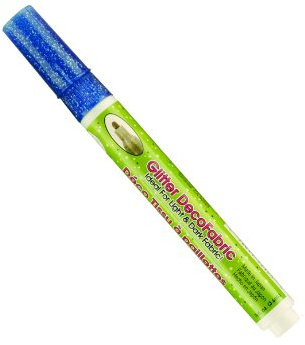 Uchida 222-C-G3 Marvy Deco Fabric Fine Point Tip Glitter Fabric Marker, Blue