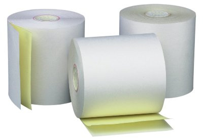 PM Company Perfection Two Ply Carbonless Rolls, 3 X 95 Feet, White/Canary, 50 Rolls Per Carton (07901)