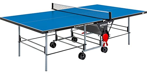 Butterfly Outdoor Playback Rollaway Table Tennis Table | Regulation Size - 9' x 5' x 2' 6 | Includes Net & Integrated Accessory Holder | Warranty: Top = 10-Years | Frame = 3-Years