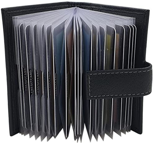 myledershop XXL Büffelleder Kreditkartenetui/Kartenetui/Visitenkartenetui/Scheckkartenetui/Kartenmäppchen MJ-Design-Germany mit RFID & NFC Schutz (Schwarz)