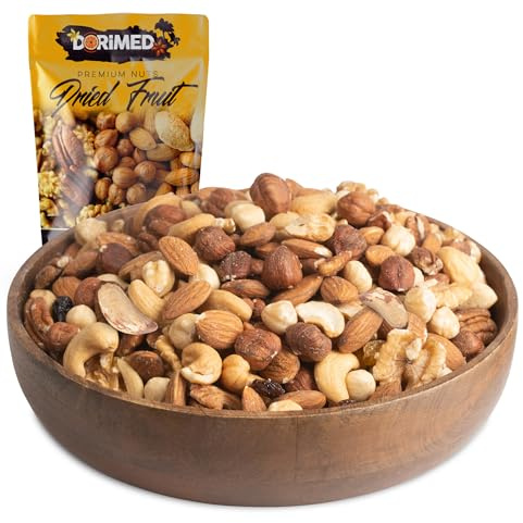 Mezcla frutos secos 1 Kg I Mezcla de nueces (Almendras, Avellanas, Anacardos, Pecanas Nueces de Brasil y Nueces ) I Mix de Frutos Secos 100% Naturales I vegetariano y vegano I no GMO I Dorimed