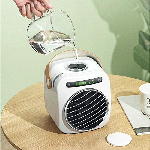 Enfriador De Aire PortáTil, Aire Acondicionado MultifuncióN con Pantalla De Temperatura, Aire Acondicionado De RefrigeracióN por PulverizacióN, Tanque De Agua Grande De 350 Ml