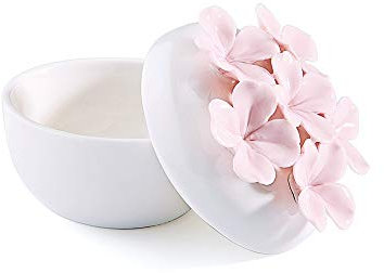 BOÏTE À Bijoux CÉRAMIQUE Fleurs Ø6.5CM 6CM Rose