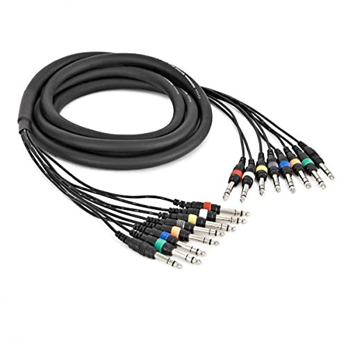 gear4music Câble audio multiconducteur 8 voies Jack - Jack - 3m