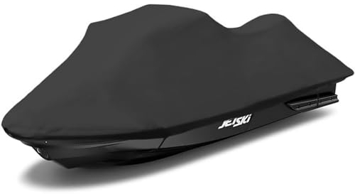 LDIW Wasserdicht Jet Ski Abdeckung, 600D Oxford-Tuch Motorboot Schutzhülle für 1-3 Sitzen Jetski, Schwarz,109 to 120
