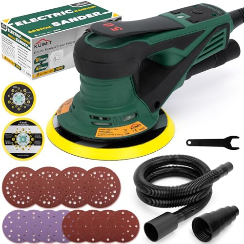 KUIMIT Pro-Grade Random Orbital Sander | 350W Brushless Powerhouse w/Dual 5 & 6 Pads | 4000-10K RPM Variable Speed | Dust-Free Woodworking Beast for Floors, Auto & DIY Projects