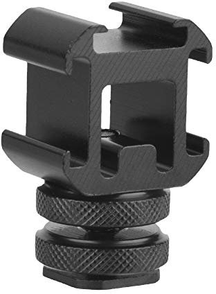 Mtlavishness Supporti per slitta flash per fotocamera Triplo supporto per slitta fredda 7.0×5.0×3.0 Triplo adattatore per attacco base per slitta calda Estendi per microfono Luce