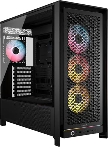 CORSAIR Frame 5000D RS ARGB Modulares Hohem Luftstrom Mid-Tower-PC-Gehäuse – 4X Vorinstallierte RS-Lüfter, InfiniRail-Lüfterbefestigungssystem, Kompatibel mit Reverse-Connector-Mainboards – Schwarz