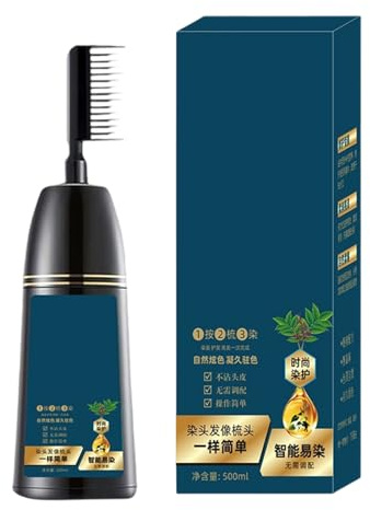 YNPQTDS Tinte para el cabello para mujeres, 2 en 1, coloración del cabello nutritiva y peine para mujeres, tinte de pelo sin manchas, crema para hija, adolescentes, amigos, familia, deportistas