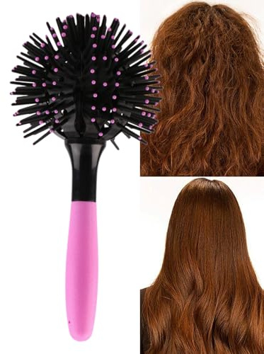 Spazzola Rotonda A Forma Di Palla Per Capelli, Spazzola Capelli Sferas 3d, Per Onde Voluminose, Riccioli E Onde Da Spiaggia, Ideale Per Asciugare, Girare E Modellare I Capellis, Bagnati E Asciutti