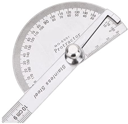 Gradskiva, 180 graders vinkelmätare i rostfritt stål Roterande mätlinjal Mätlinjal Träbearbetningsverktyg for att mäta vinklar(150mm)