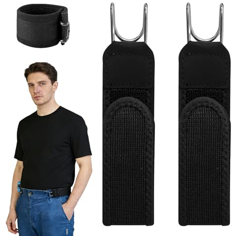 Dandin 2PC Metal Hook Elastic Belt, No Buckle Belts for Men, Buckleless Belt Hook, Unisex, Gifts for men, Valentine's Day gifts, Work, Casual, Business, Home, Travel, Commuting, Outdoor Hiking