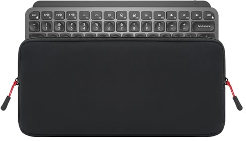 Geekria Resväska för tangentbord, kompatibel med Logitech MX Keys Mini/Pebble Keys 2 K380s / Keys-to-GO 2, Apple Magic Keyboard MXCL3LL/A, MXCK3LL/A, Keychron B1 Pro (Svart)