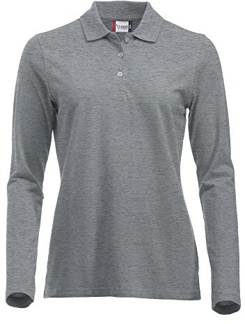 Clique Clothing, maglia a maniche lunghe classica in cotone, da donna, vestibilità moderna, da XS a XXL Grey Melange Large