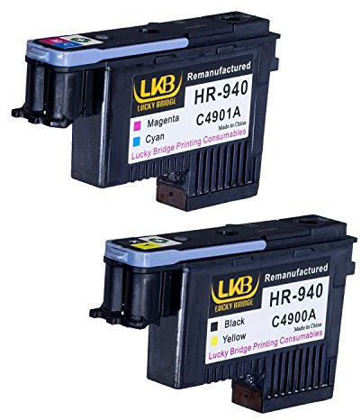 Lucky Bridge Tête d'impression 2PK HP940 C4900A C4901A reconditionnée, compatible pour HP Officejet Pro 8000 8500A 8500A Plus 8500A Premium