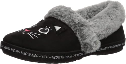 Skechers Women's Too Cozy-Meow Pajamas Slipper, Black, 11