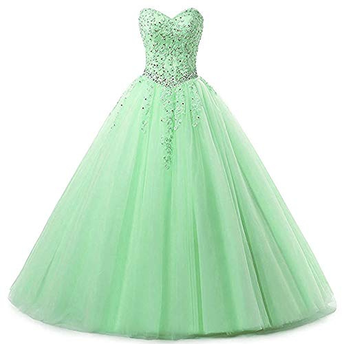 Zorayi Élégant Robes de soirée Longue Robes de mariée Robes de Bal Femmes Tulle Chérie Dos Nu Menthe Taille 40