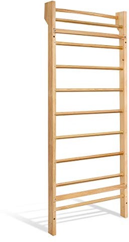 DREAMADE Sprossenwand Turnwand Massiv Holz, Sproßenwand Kletterwand Klettergerüst Heimsportgerät Turngeräte Zuhause für Kinder und Erwachsene