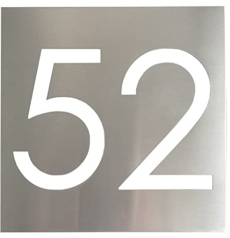 GUIZZO Creart - Numero Civico Esterno in Acciaio Inox con Fori 2 Cifre, Numeri Civici Esterni per Targa Personalizzata Made in Italy, Targhetta Personalizzata Porta Ingresso per Uso Esterno, 15x15H cm