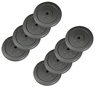 Lisaro Hantelskivsset 10 kg/20 kg | Gjutjärn | Varianter 4 x 2,5 kg/8 x 2,5 kg viktskiva | Borrhål Ø 30/31 mm | Professionella gjutjärnsskivor (8 x 2,5 kg)