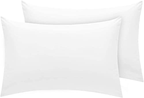 Funda de almohada para niños, 2 unidades, funda de almohada para cuna, funda de almohada de viaje de 40 x 60 cm para niños, fundas de almohada para niños con cierre de sobre (blanco)