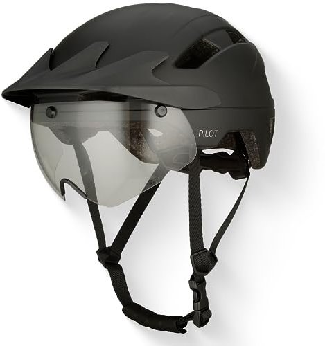 GOOFF Pilot S-Pedelec Electric Bike Helmet with Clear Visor and Light, Protection for Fast Riding, Electric Bike NTA 8776 Certified for Men and Women (Black, incl