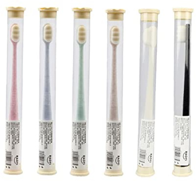 DOITOOL 6stücke Zahnbürsten für Erwachsene Ersatzzahnbürsten mit Weichen Borsten Haushaltszahnbürsten für Zahnreinigung Zahnpflegegerät in Farben Einzelverpackung für Reisen und Zuhause