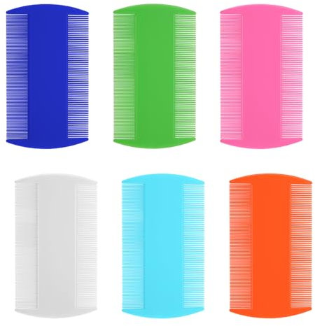 6 Stück Läusekamm,Doppelseitiger Feinzahniger Läusekamm und Schuppenkamm, ideal als Hundekamm und Flohkamm für Katzen und Hunde, zum Entfernen von Floh, Läusen und Schuppen