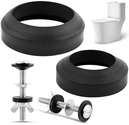 Joint universel de réservoir de toilette à cuvette, 2 types de joints et 2 ensembles de boulons en acier inoxydable, kit de réparation de toilettes intérieur pour réservoir de chasse d'eau de 5,1 cm