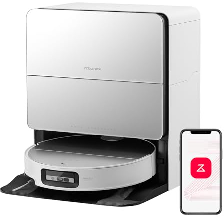roborock Saros 10 Robot Aspirador, 22.000Pa de succión, 7,98 cm Ultrafino, fregona extraíble automática, AI de evitación de obstáculos, dispensador automático de detergente, Negro (Plateado)