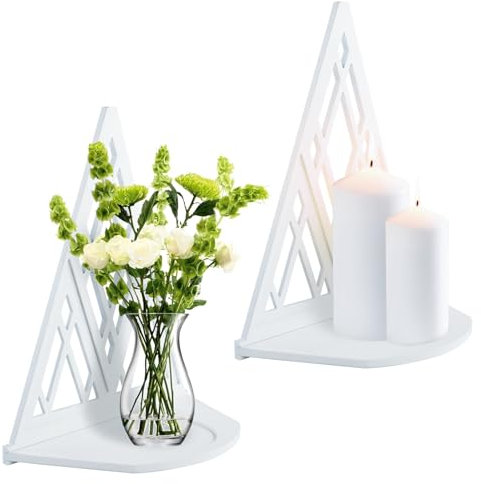 WATUNID Lot de 2 bougeoirs muraux en bois - Décoration murale rustique - Décoration murale pour salon, chambre à coucher, salon, cuisine, salle de bain