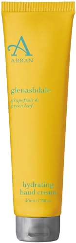 Arran Sense of Scotland Glenashdale Hand Cream 40ml, Hydrating Mini | Fits Neatly in a Handbag, Non Greasy Formula for Dry Skin, Zesty Lemon Bergamot and Green Leaf Fragrance
