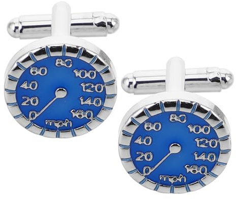LIFKOME Boutons Manchette Homme Voiture Thème Compteur Vitesse Bleu Boutons De Manchette Métal pour Costume Mariage Affaires Et Occasions Décontractées