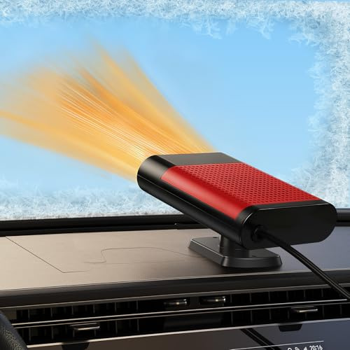 NIFBANG Car Heater 12V,150W Portable Car Heater for Vehicle,Plug into Cigarette Lighter,Rotatable Fast Heating Car Windshield Defroster Demister Defogger,2 in 1 Heating & Cooling Fan Automobile Heater