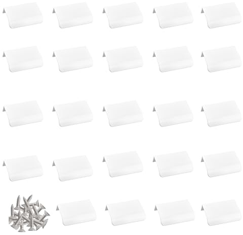 MOROBOR 24 tiradores de borde de dedo, aleación de aluminio, invisibles, estilo moderno, manijas empotradas ocultas para armarios, cajones, puertas correderas (50 mm, blanco)