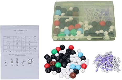 Kit de modelo molecular de química, bolas de polipropileno coloridas H C O N Cl Br modelo de estructura molecular para educación de laboratorio escolar