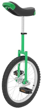 chennnls Monocycle de 18 Pouces pour Le Sport, monocycle réglable, entraînement d'équilibre pour 5 à 60 Ans, Cadre en Acier au manganèse, capacité de Charge jusqu'à 75 kg (Vert)