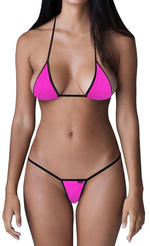 Sohimary 220 Damen Mini String Tanga Bikini XS S M 32 34 36 38 Rosa