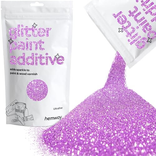 Lavender Purple Glitter Paint Additive Ultrafine 100g for Adding Sparkle to Paints & Varnish | Paint Walls Sparkly Add to Emulsion, Acrylic or Lacquer Indoor | Hemway