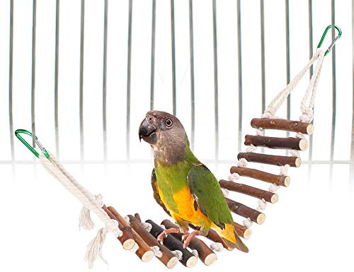 Vogelspielzeug Leitern Vogelleiter Spielzeug Flexible Leitern Holz Hängebrücke Schaukeln Hölzerne Strickleiter mit Seil für Wellensittiche Sittiche Papageien