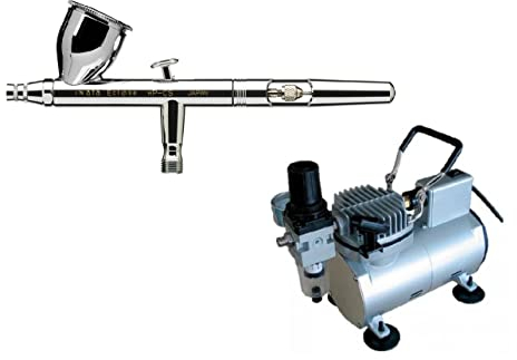 Aerógrafo Iwata Eclipse HP-CS 0.3 con Compresor silencioso en seco Werther TC108 S