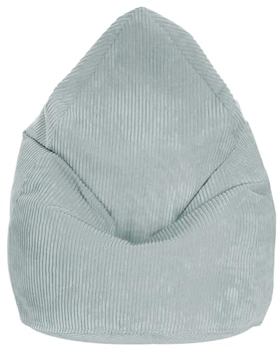 DreamRoots Sitzsack für Kinder 80x80x120cm - Cord Bean Bag Chair Mit Füllung, Lehne und Bezug - für Mädchen und Jungen