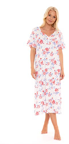 Suzy & Me Plus Size 100% Jersey Cotton Nightshirt (PINK ROSE 30-32)