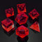 Bescon Crystal Clear (Unpainted) Sharp Edge DND Dice Set of 7, Razor Edged Polyhedral D&D Dice Set for Dungeons and Dragons Role Playing Games, Ruby Color